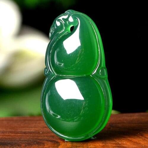 Natural Green Jade Gourd Pendant Chalcedony Amulet Gifts Women Mens Genuine Jades Stone Fashion Charms Accessories Jewellery