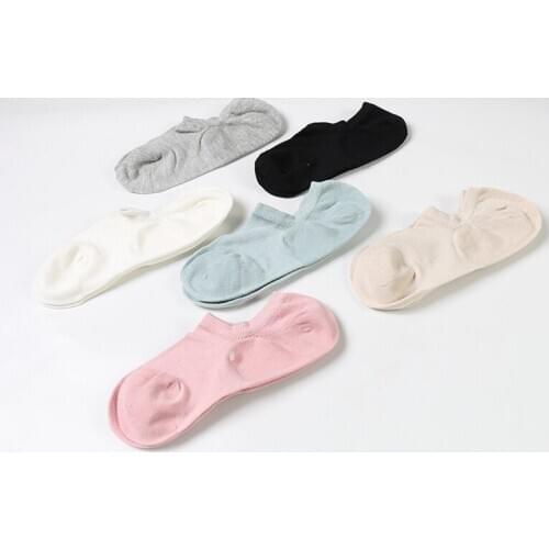 DONG AI 1 Pairs Invisible Socks Summer Women Solid Color High quality Silk Spun Hot Sale Sock Non-slip Silicone No show Sox