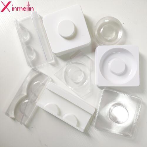 50pcs/lot Plastic Tray 25mm Mink Lashes Tray holder eye lashes Wholesale eyelash tray for eyelash packaging box in various sizes