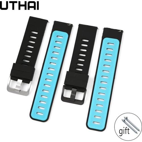 UTHAI Z42 High Quality Silicone strap For Samsung Huawei watch strap 20mm22mm Men Wome watchbands Sport watch Pin buckle