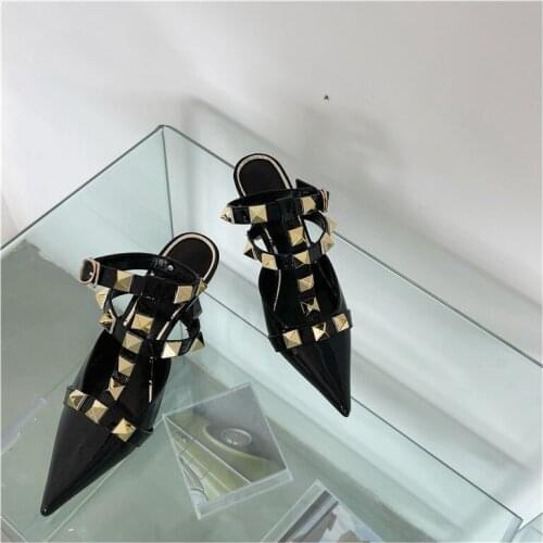 Summer Fashion high heels and Comfort All-match Rivet Buckle Ladies High-heeled Sandals Outdoor Party Sexy Luxury Brand Spikes