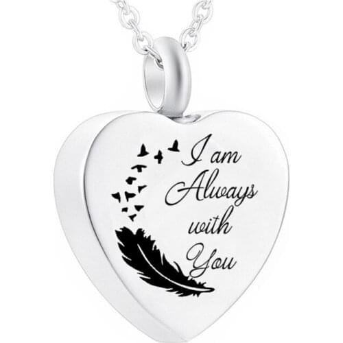 Cremation Jewelry Openable Pendant Urn Stainless Steel Urn Souvenir Heart-Shaped Pendant Men’s And Women’s Metal Urn Souvenir