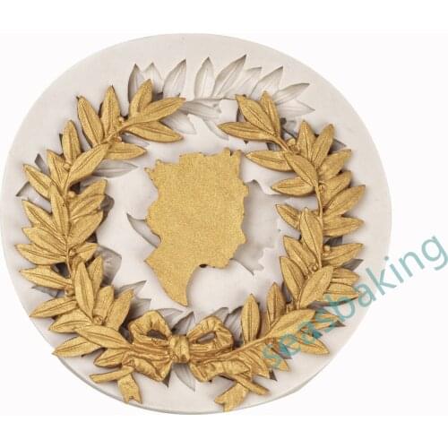DIY Silicone Mold Garland Avatar Frame Fondant Candy Mould 3D Wreath Leaves Shape Silicone Cake Mould Cake Decorative Tool