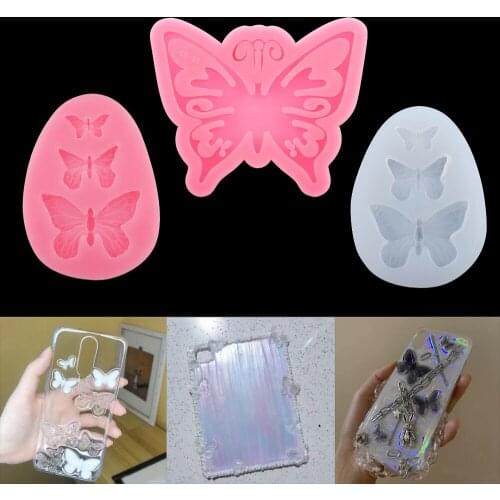 1Pcs 3D Butterflies Silicone Mold Pendant Hairpin Butterfly Decoration Epoxy Resin Mold For DIY Craft Intersperse Jewelry Making