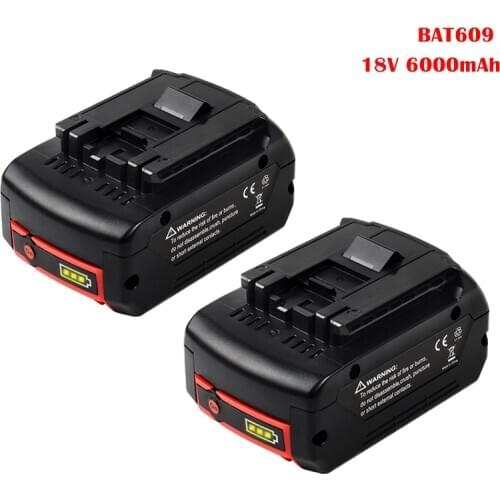 18V 6000mAh Replacement BAT609 Battery for Bosch Compatible BAT612 BAT618 BAT619G BAT620 SKC181-02 Cordless Power Tool Battery