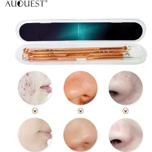 AUQUEST Acne Blackhead Remover Rose Gold Needle Treatment Face Care Tool 4pcs/set Deep Clean Shrink Pores Boutique Beauty Tools