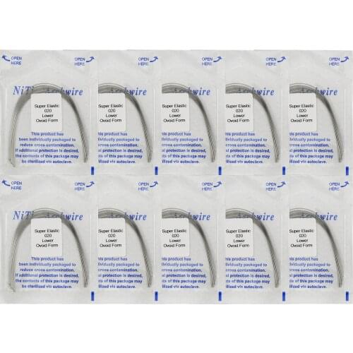 Dental Orthodontic Super Elastic Niti Arch Wire Round Wire Ovoid Form 020 Lower 100 pcs