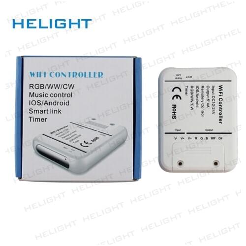 Wifi 5 Channels RGBW/WW/CW Led Controller 16Million Colors Smartphone Control Music and Timer Mode Magic Home Wifi Controller
