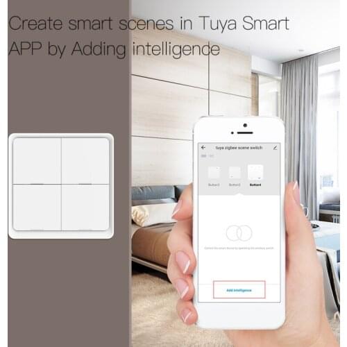 Tuya Smart Scene Button Switch Portable Zigbee Wireless 4-way Panel Smart Home Switcher App Button Dual Control Apply To Family