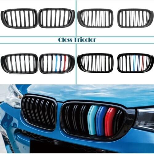 Carbon Fiber/Black Front Bumper Racing Grill Kidney Grilles For BMW F25 F26 X3 X4 2015 2016 2017 M Power Performance Accessories
