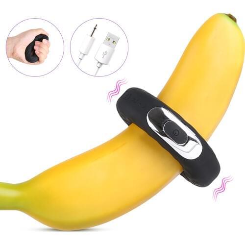 USB Charging Vinbrating Penis sex Ring Delay Ejaculation Erection Lock Ring Sex Toys for Men Male Vibrating Cock Delay male Ring
