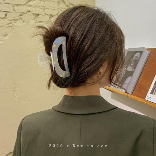 New Women Elegant Acetate Geometric Hair Claws Lady Long Hair Holder Sweet Hair Clips Casual Headband Fashion Hair Accessories