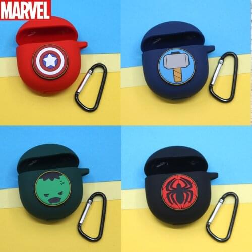 Marvel Cartoon Protective Cover Shell Anti-lost Earphone Case For Realme Buds Air Pro Air 2 TWS Bluetooth Earphone Accessories