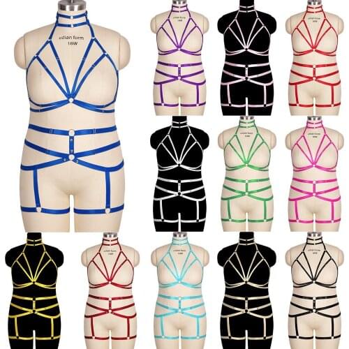 Gothic Lingerie Harness Fashion Goth Womens Underwear Thigh Bands Bdsm Body Harness Cosplay Erotic Bandage Light Sexy Plus Size