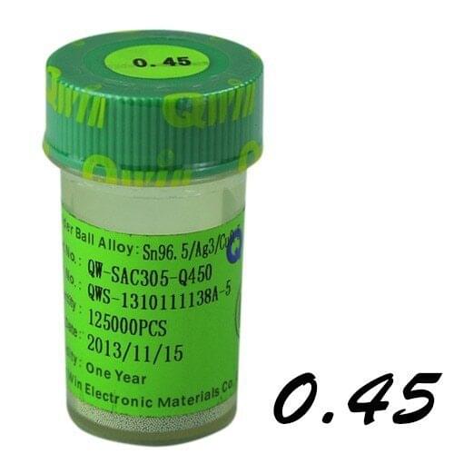 125k lead-free 0.45mm solder balls for BGA reballing free shipping