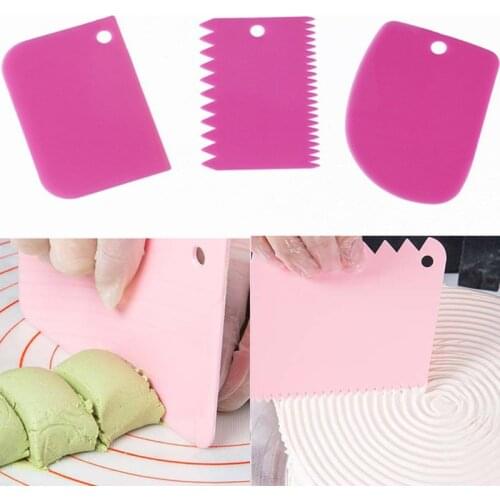 3PCS/Lot Dough Cake Cutter Slicer Spatula for Cake Cream Scraper Pasty Cutters Scraper Irregular Teeth Edge DIY Smoother