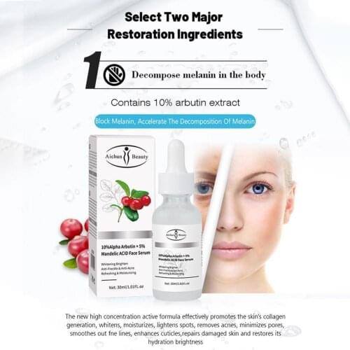 30ml Arbutin Mandelic Acid Extract, Whitening, Moisturizing, Brightening Skin Tone, Depigmenting, Improving Dullness