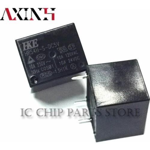 5pcs/lot HKE Auto relay HRS4H-S-DC5V-A 4PIN 5V T73/10A 100% new original relay in stock