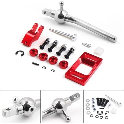 Aluminum Manual Quick Throw Short Shifter Chrome Red For 95-99 Chevy Cavalier