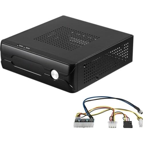 M03 HTPC ITX Case+84W 12V Power Supply Board HTPC Chassis USB2.0 ITX Enclosure Industrial Control Chassis