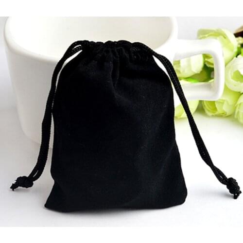 Black Velvet Pouches 3.3*2.5 inch Jewelry Packaging Display Drawstring Packing Gift Bags & Pouches Packing Bags Accessories