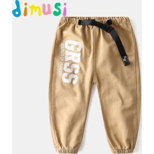 DIMUSI Boys Casual Pants Long Spring Trousers Panties Cargo Letter Printing Pants Children Girls Kids BC253