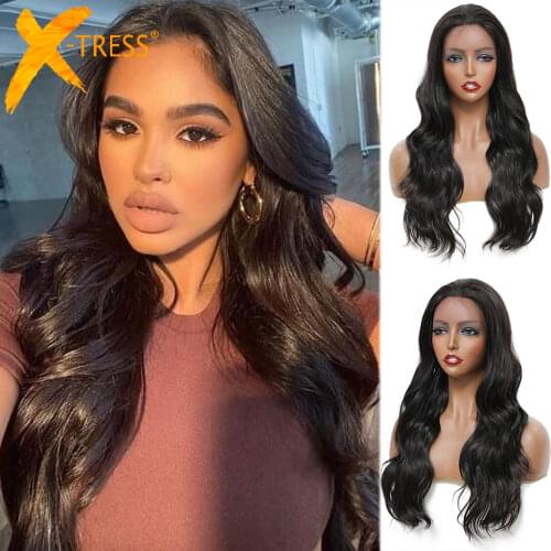 Short Kinky Curly Synthetic Hair Lace Front Wigs For Black Women X-TRESS Ombre Brown Color African Hairstyle Lace Wig Free Part