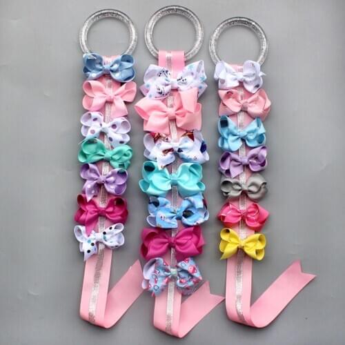 F219Free Shipping Baby Jewelry Hairpin Full Bags Cute Princess Fantasy Net Yarn Baby Hoop Strap with 7pcs Set Child Hairpin Gift