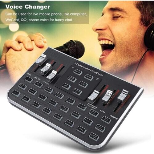 F8 4 Modes Studio Audio Mixer Microphone Webcast Entertainment Streamer Live Sound Card for Phone Computer