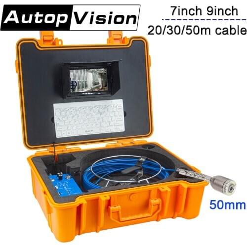 HD 7/9 Inch Monitor Pipeline Detection Camera Endoscope Drain Sewer Camera Power Box Remote Control Self-balance Meter Counter