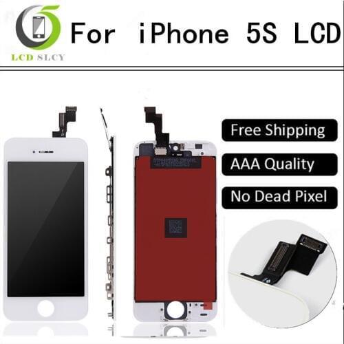 Grade AAA++ 50PCS/LOT free shipping DHL For iPhone 5S LCD With Touch Digitizer Display Assembly Screen Replacement No Dead Pixel