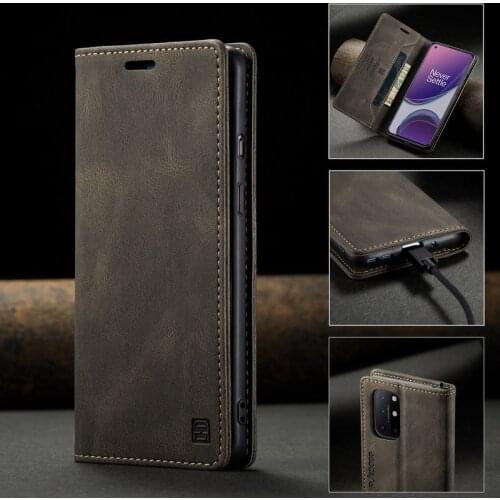 Leather Case For One Plus 8T Case Luxury Matte Pu Flip Wallet Cover For OnePlus 8T OnePlus8T Magnetic Phone Cases Stand