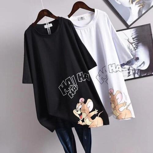 Plus Size Summer Short New Women Summer Mid-Length Long Loose Elastic Comfort T Shirt Lady Tops 2021 With Sleeve Female Clothes
