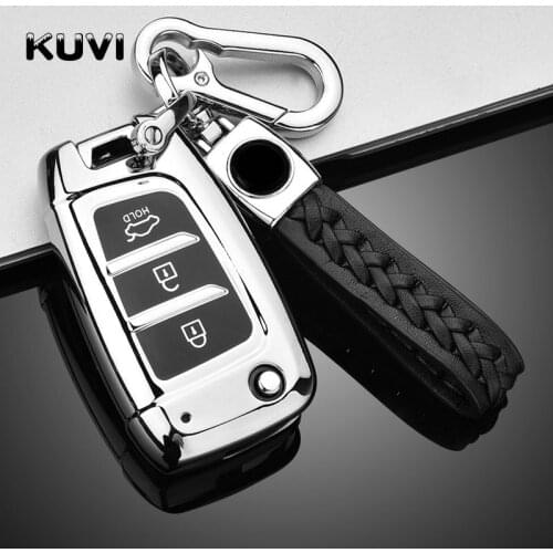 Soft TPU Car Folding Key Case Cover Shell For Hyundai Elantra Solaris 2017 Santa Fe Verna Tucson i35 i40 Genesis Fe Accessories