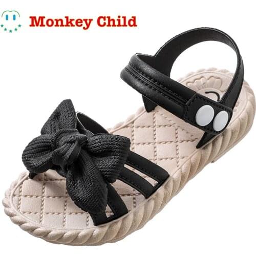 2021 New style Girls Summer Sandals Anti-skid Soft bottom Cartoon Lovely Bow tie