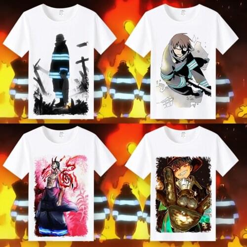 New Enn Enn no Shouboutai Shinra Kusakabe T-Shirt Cosplay Costume Fire Force Anime Men T shirt Women Clothing Tees