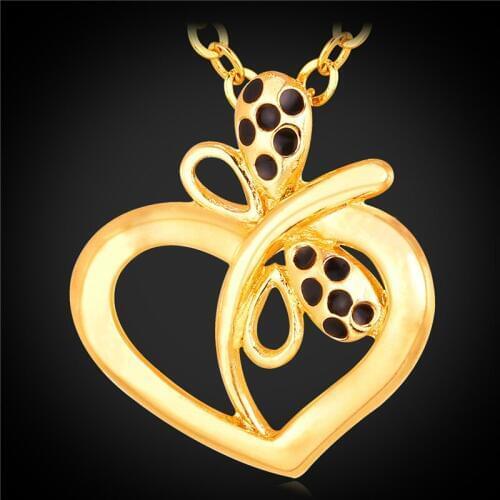 Strawberry Heart Pendant Necklace For Women Charms Fashion Jewelry Gift Gold Color Necklace P1213