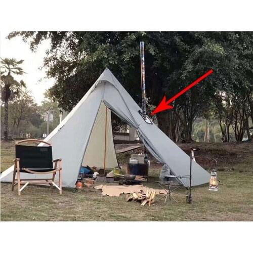 Tent Stove Jack Fire-Resistant Pipe Vent Accessory for 4 Seasons Canvas Camping Bell Tent