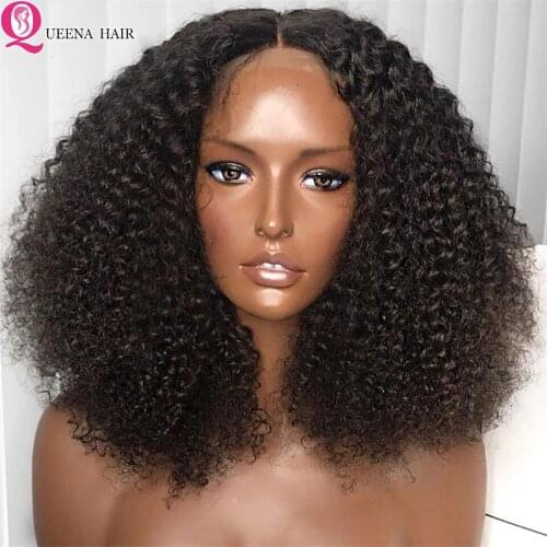 Afro Kinky Curly Wig 4x4 Short Curly Lace Closure Wigs For Black Women Indian Afro Kinky Curly Lace Closure Human Hair Wig 250