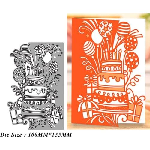 Cutting Dies Happy Birthday Cake Lace DIY Mold Paper Metal Craft Dies for Card Making Cut Dies 2021 Embossing New Molds