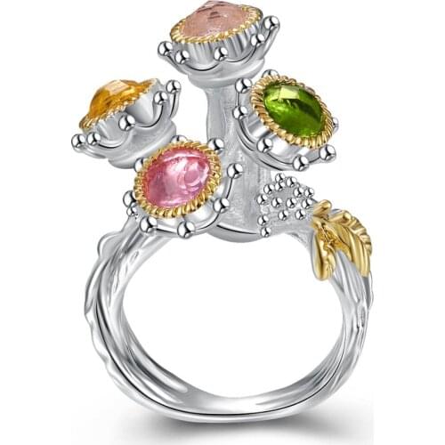 Exaggerated Engagement Rings for Women Dazzling Candies Zircon Lovely Feminine Elegant Dating Jewelry WA11752