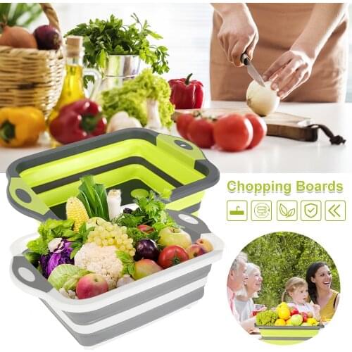 Chopping Board Collapsible Cutting Board Foldable Washing Up Bowl Multifunction Dish Tub Basin Travel Water Container