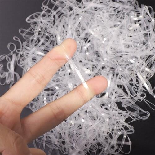 500Pcs Transparent Rubber Hairband Rope Silicone Ponytail Holder Elastic Hair Holder Tie Gum Rings Girls Hair Accessories