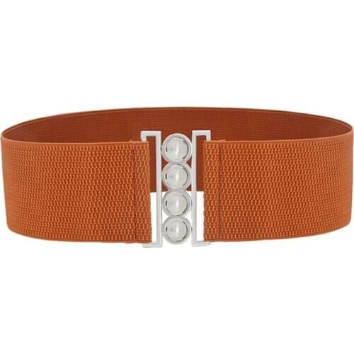 Wide Cummerbund Strap Belt Korean Style Fashion Buckle Elastic Wide Belt Waist Female Women Accessories Metal Stretch