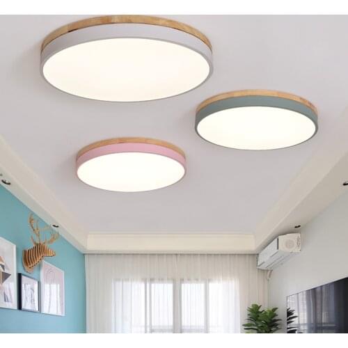 Nordic Ceiling Lights Acrylic Panel Living Room Wood plafon led Ceiling light Remote Control dimmable ceiling Lamp For bedroom
