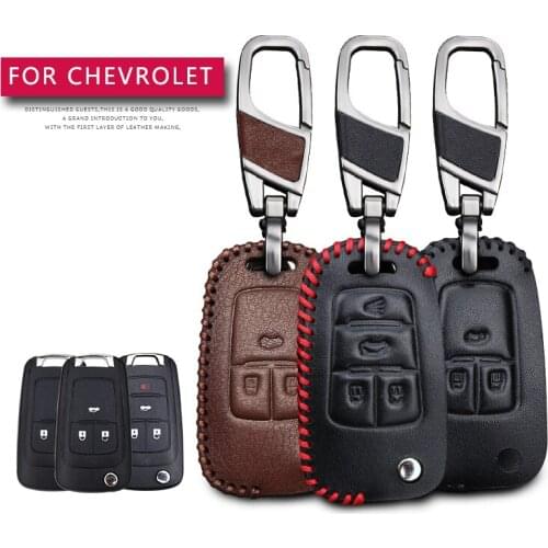 KUKAKEY Flip Folding Car Key Case For Chevrolet Cruze Aveo Captiva Epica Sail Lacetti Mrlibu Leather Keychain Key Holder Cover