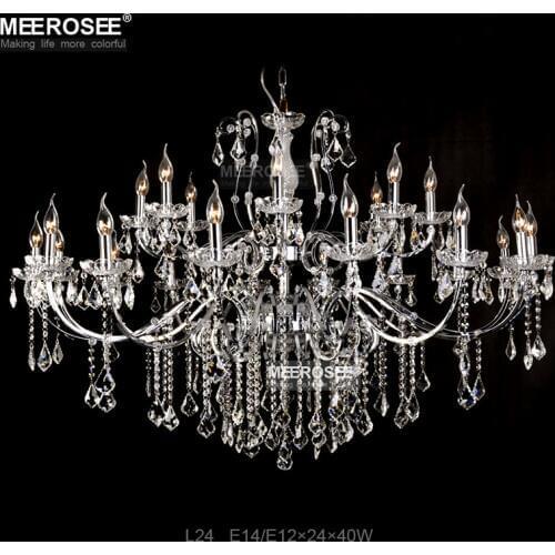 Modern Large K9 Crystal Chandelier 24 light Wrought Iron Light Fixture Luminaires Hanging Lamparas for Living room Foyer Hotel