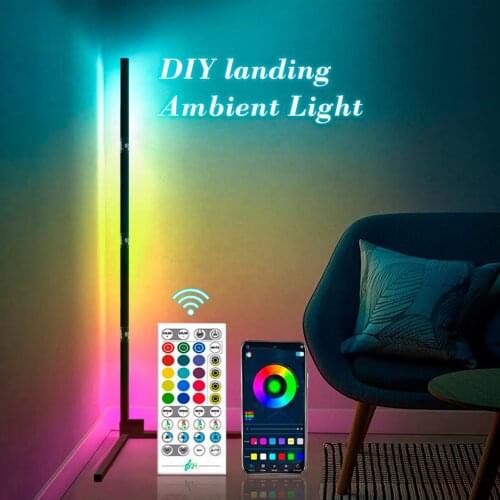 59'' Modern LED Floor Lamp RGB Floor Light Colorful Bedroom Dining Room A-tmosphere Lighting Art Home Indoor Decor Standing Lamp