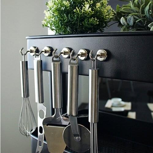 Steel Strong Magnetic Hooks Magnet Holder 10kg Suction Wall Hook Hanging Hanger for Home Kitchen Storage Organization