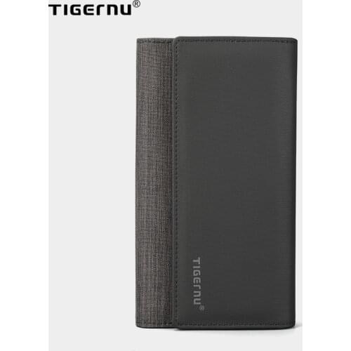 Tigernu Casual Man Long Wallet Male Coin Multi Pockets Money DollarCard Holder Purses For Men Fashion Style Wallet Card Holder